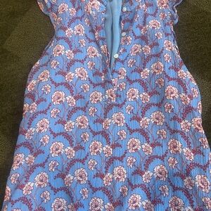 A.L.C. Blue Floral Button-Front Blouse